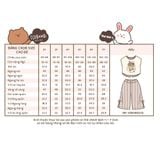  Bộ thun xược áo cánh dơi - quẩn sọc lửng thắt nơ bé gái ECOBAMBI - 8935334001961 
