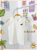  Áo thun ba lỗ thêu họa tiết mùa hè unisex ECOBAMBI - 8935334001992 