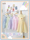  Đầm thô sọc cánh tiên dáng babydoll bé gái ECOBAMBI - 8935334001978 