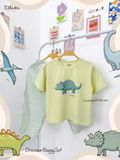  Bộ thun xược tay lỡ quần lửng in khủng long bé trai ECOBAMBI - 8935334001954 