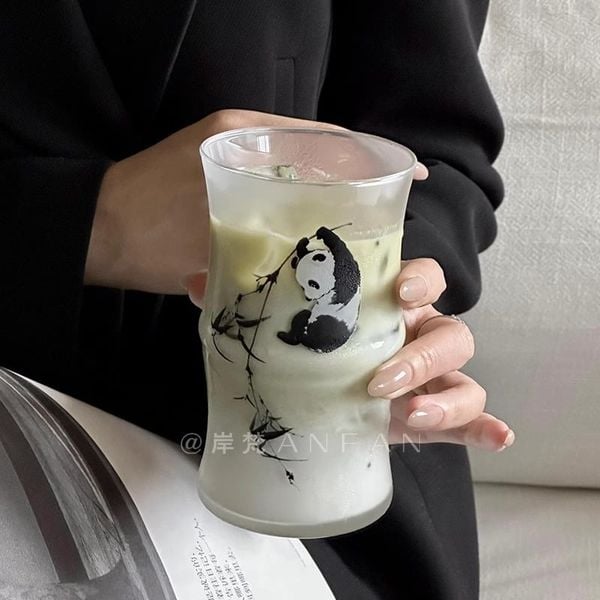  Cốc Panda Thủy Tinh Mờ 