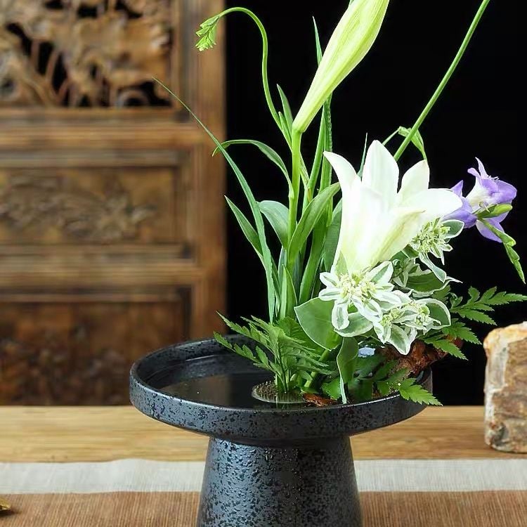  Đĩa Cắm Hoa Ikebana Đế Cao 