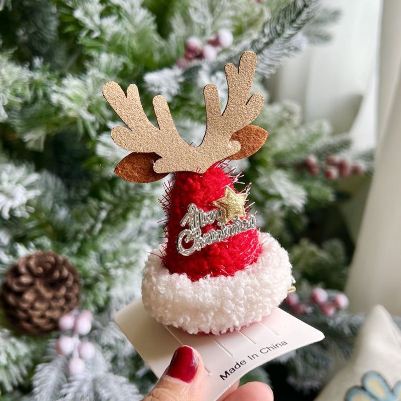  Kẹp Tóc Xmas Mũ Ren,Bông 