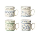  Cốc Gốm Vintage Có Nắp 