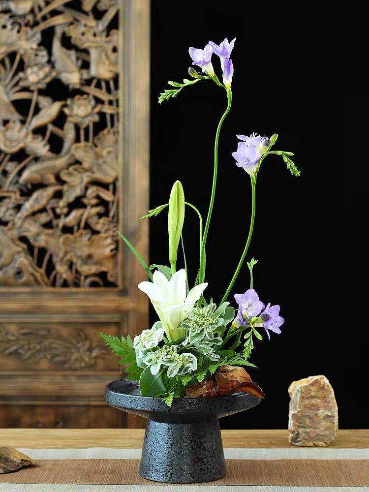  Đĩa Cắm Hoa Ikebana Đế Cao 