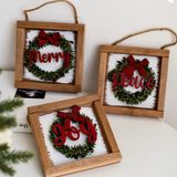  Khung Gỗ Treo Chữ Đỏ Xmas 