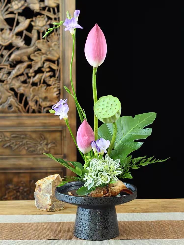  Đĩa Cắm Hoa Ikebana Đế Cao 