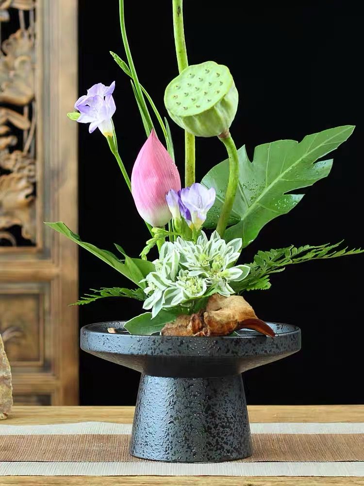  Đĩa Cắm Hoa Ikebana Đế Cao 