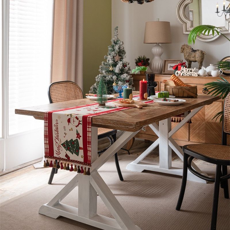  Khăn Trải Bàn Christmas Viền Đỏ 