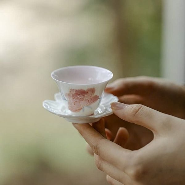  Set Tách Trà Hoa Mẫu Đơn 