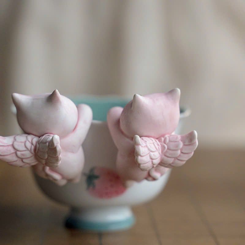  Heo Thiên Thần Trang Trí Tách Trà 