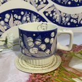  Cốc Gốm Mèo Hoa 