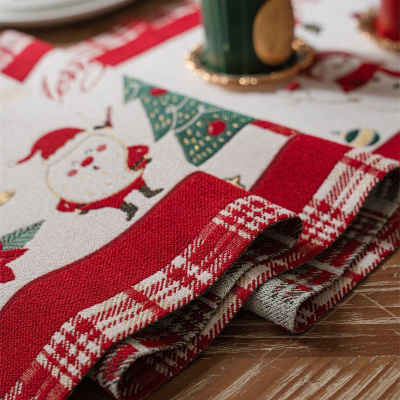  Khăn Trải Bàn Christmas Viền Đỏ 