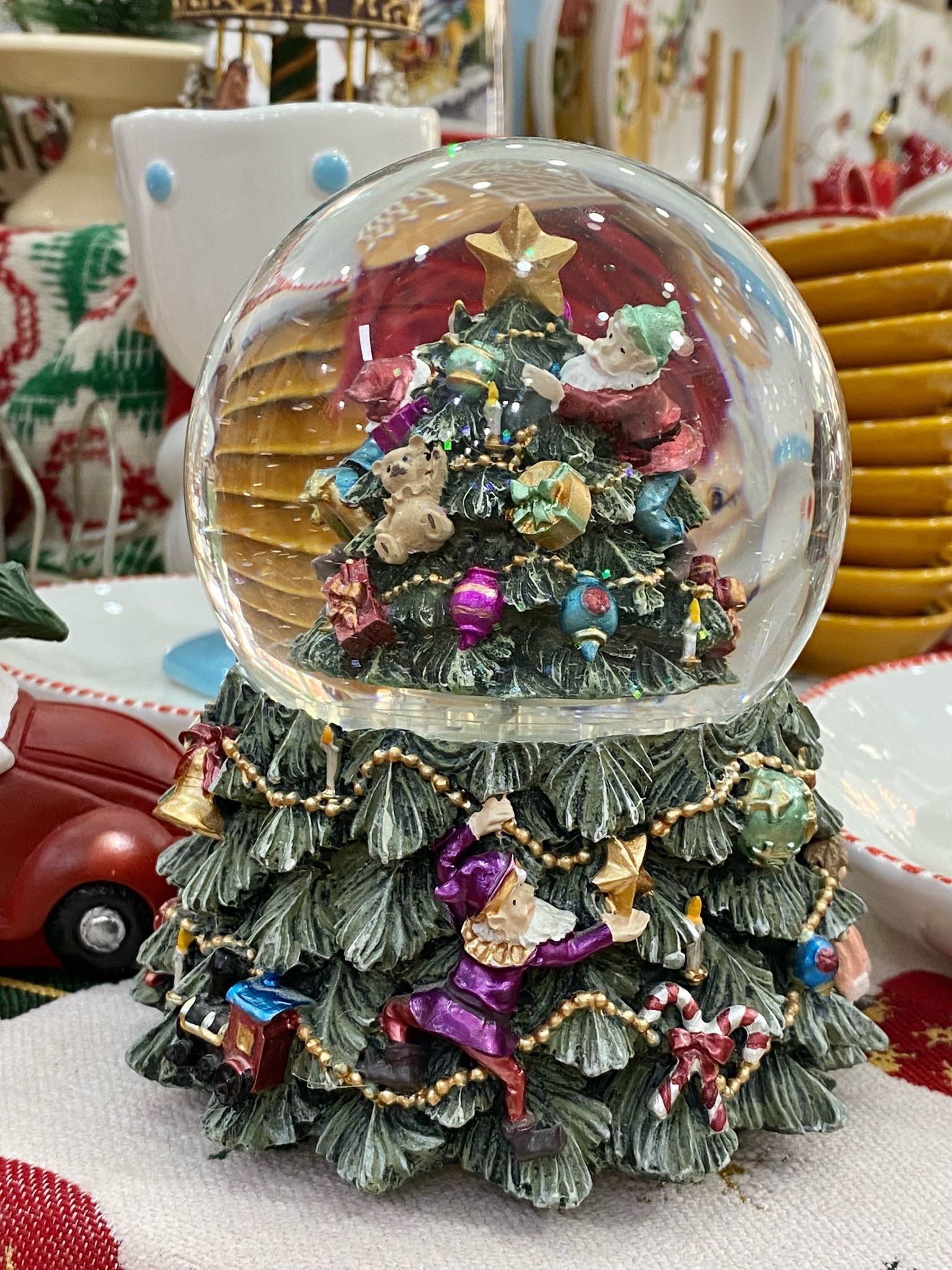  Hộp Nhạc Quả Cầu Pha Lê Cây Thông 