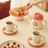  Bộ Trà Chiều Gốm Nấm Đỏ 