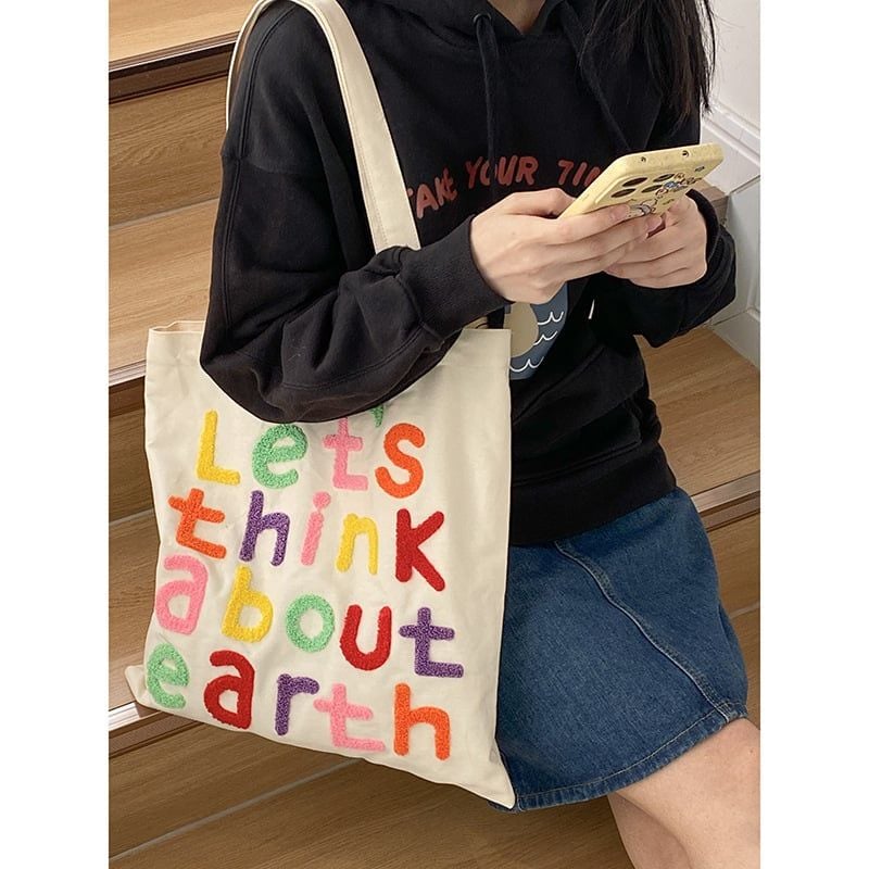  Túi Tote Let's Think About Earth 