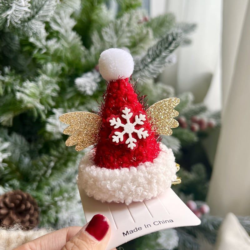  Kẹp Tóc Xmas Mũ Ren,Bông 