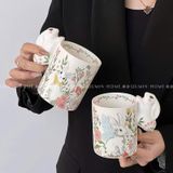  Cốc Gốm Thỏ Hoa 