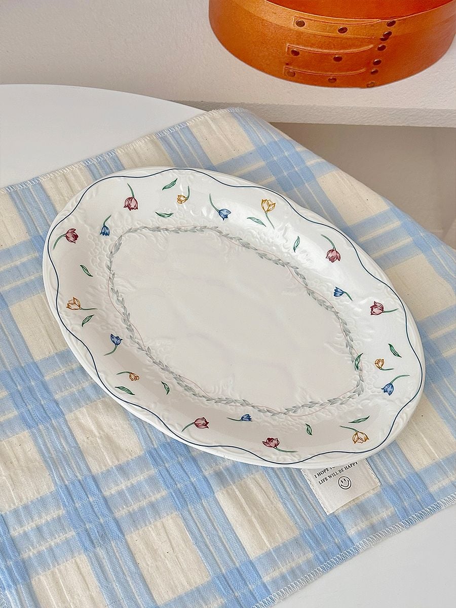  Đĩa Vòng Hoa Tulip Oval 