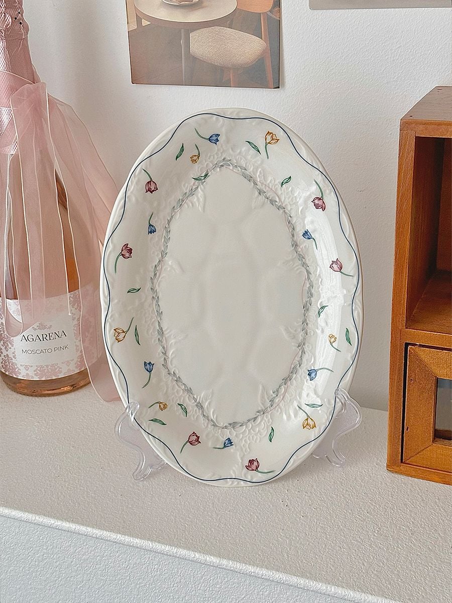  Đĩa Vòng Hoa Tulip Oval 