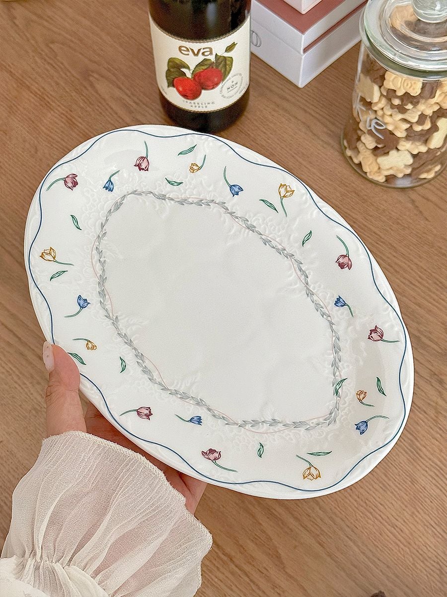  Đĩa Vòng Hoa Tulip Oval 