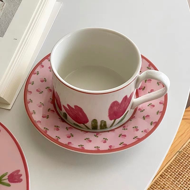  Set Tách Vẽ Tay Hoa Tulip 