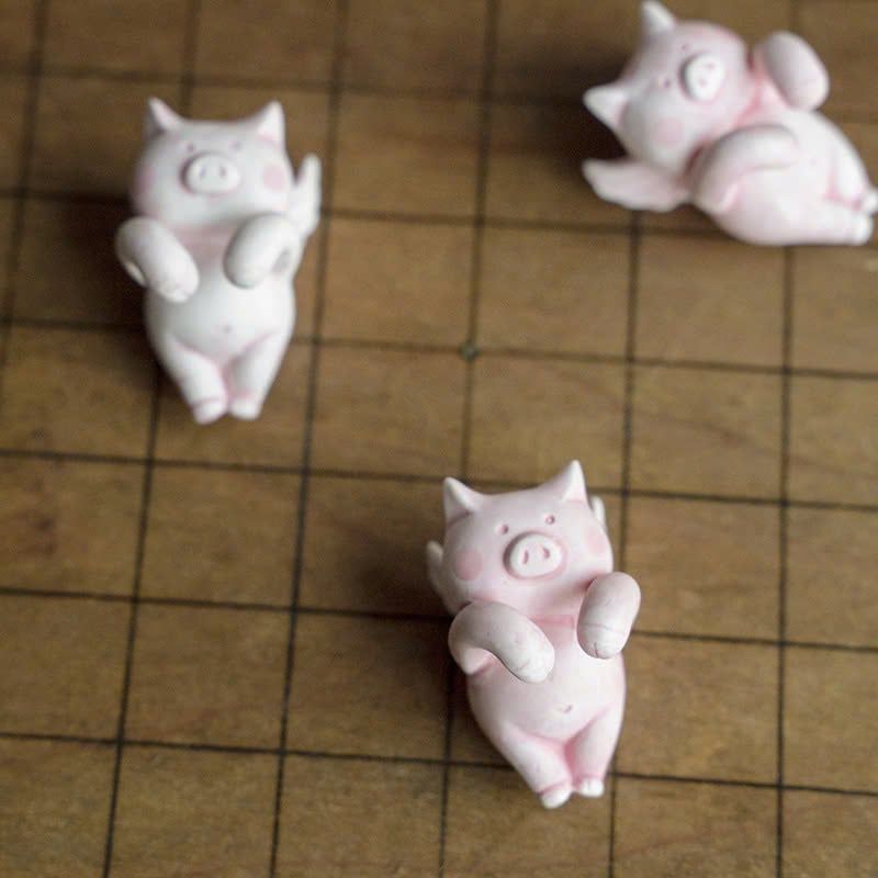  Heo Thiên Thần Trang Trí Tách Trà 