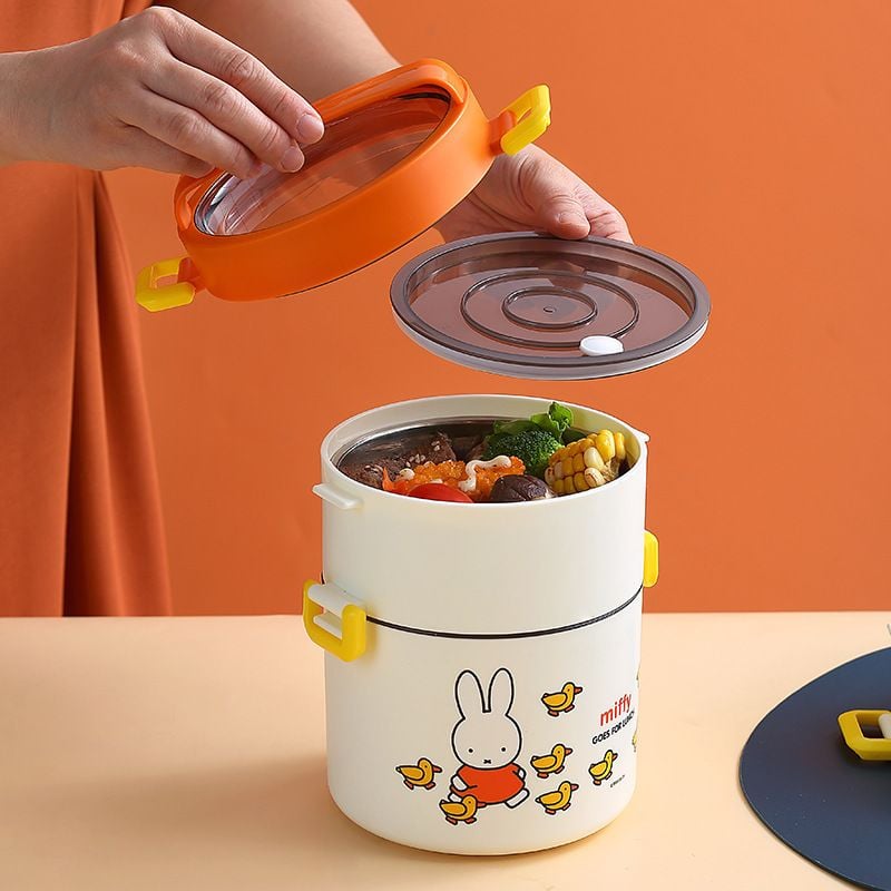  Hộp Cơm Hai Tầng Thỏ Miffy 