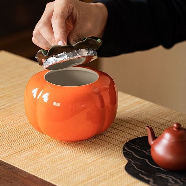  Bộ Đôi Hũ Đựng Trà, Mứt Quả Hồng 