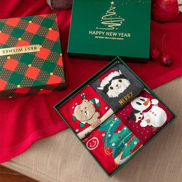  Set 4 Tất Cotton Xmas 
