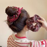  Dây Buộc Tóc Kẻ Sọc Đỏ Cổ Điển 