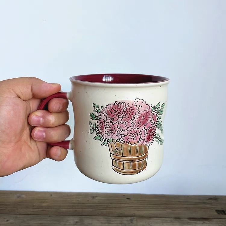  Cốc Gốm Bó Hoa Retro 
