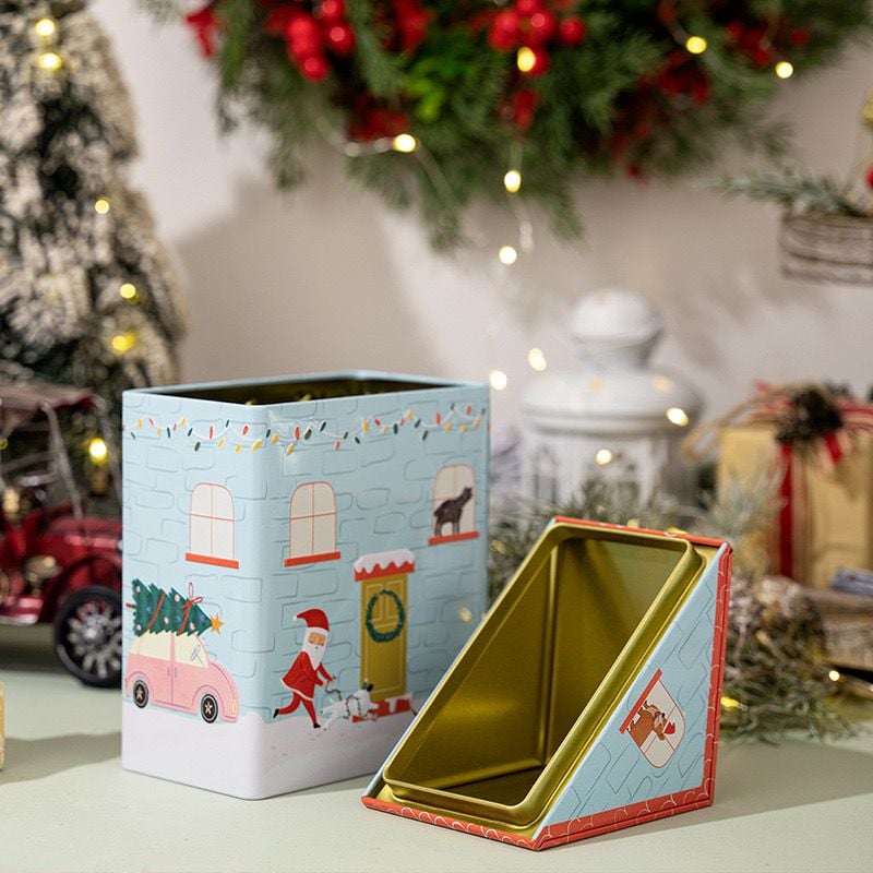  Hộp Thiếc Ngôi Nhà Giáng Sinh 