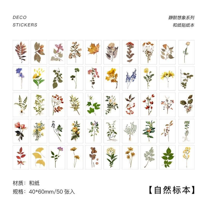  Giấy Dán Sổ Tay Hoa Lá 