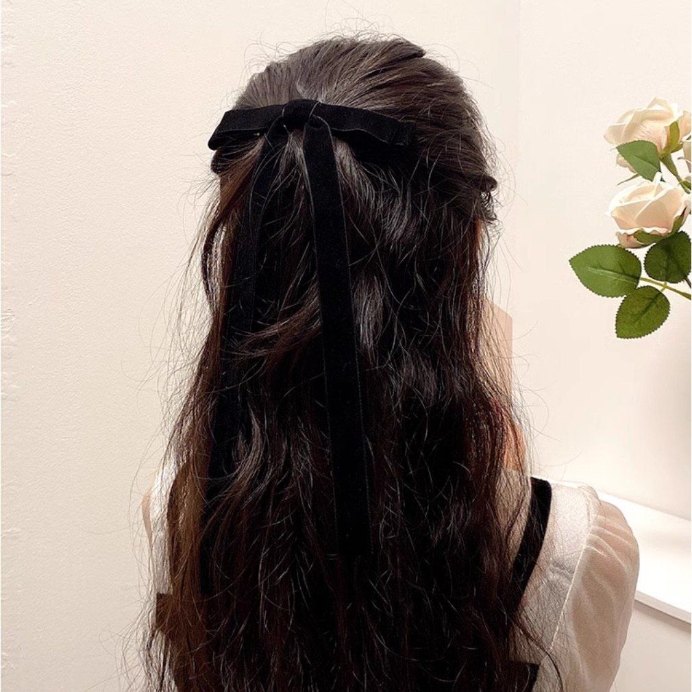  Kẹp Tóc Nơ Màu Đỏ Và Đen 