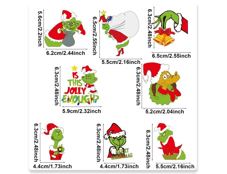  Set Tag Gỗ Grinch 12 Chiếc 
