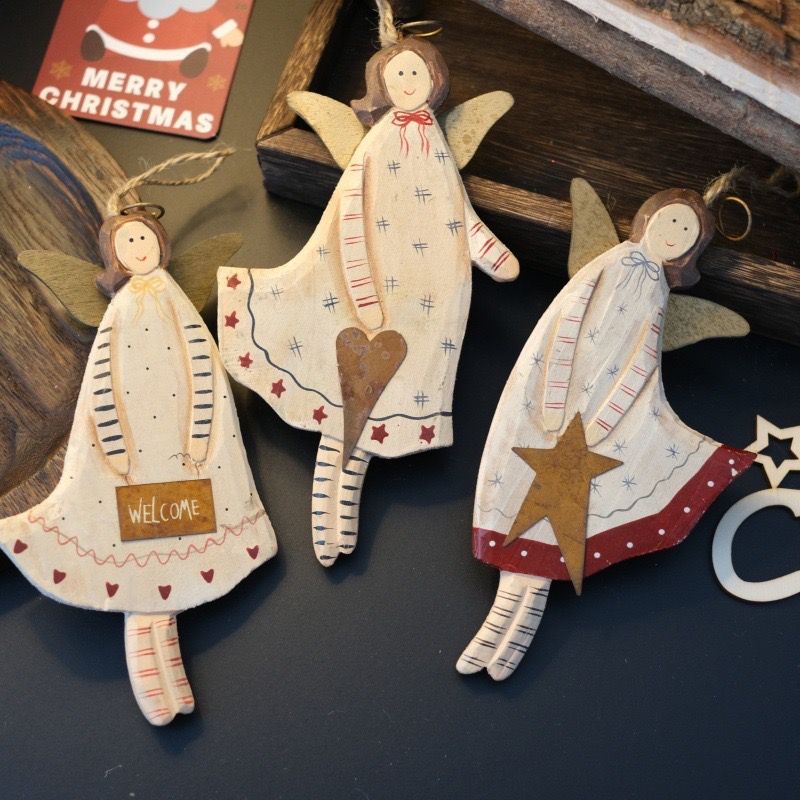  Thiên Thần Khắc Gỗ Vẽ Tay 