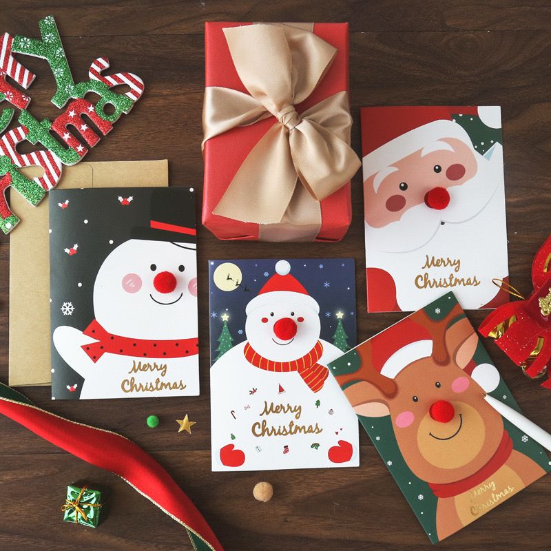  Thiệp Ông Già Noel Mũi Đỏ 