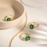  Nhẫn Đá Tự Nhiên Màu Xanh Lá Cây 
