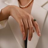  Nhẫn Đá Tự Nhiên Màu Xanh Lá Cây 
