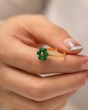  Nhẫn Đá Tự Nhiên Màu Xanh Lá Cây 