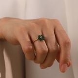  Nhẫn Đá Tự Nhiên Màu Xanh Lá Cây 
