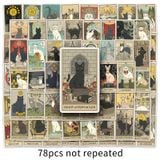  Set 78 Sitcker Lá Bài Mèo Tarot 