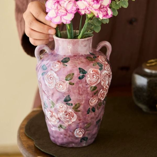  Bình Hoa Hồng Cổ Điển Vẽ Tay 