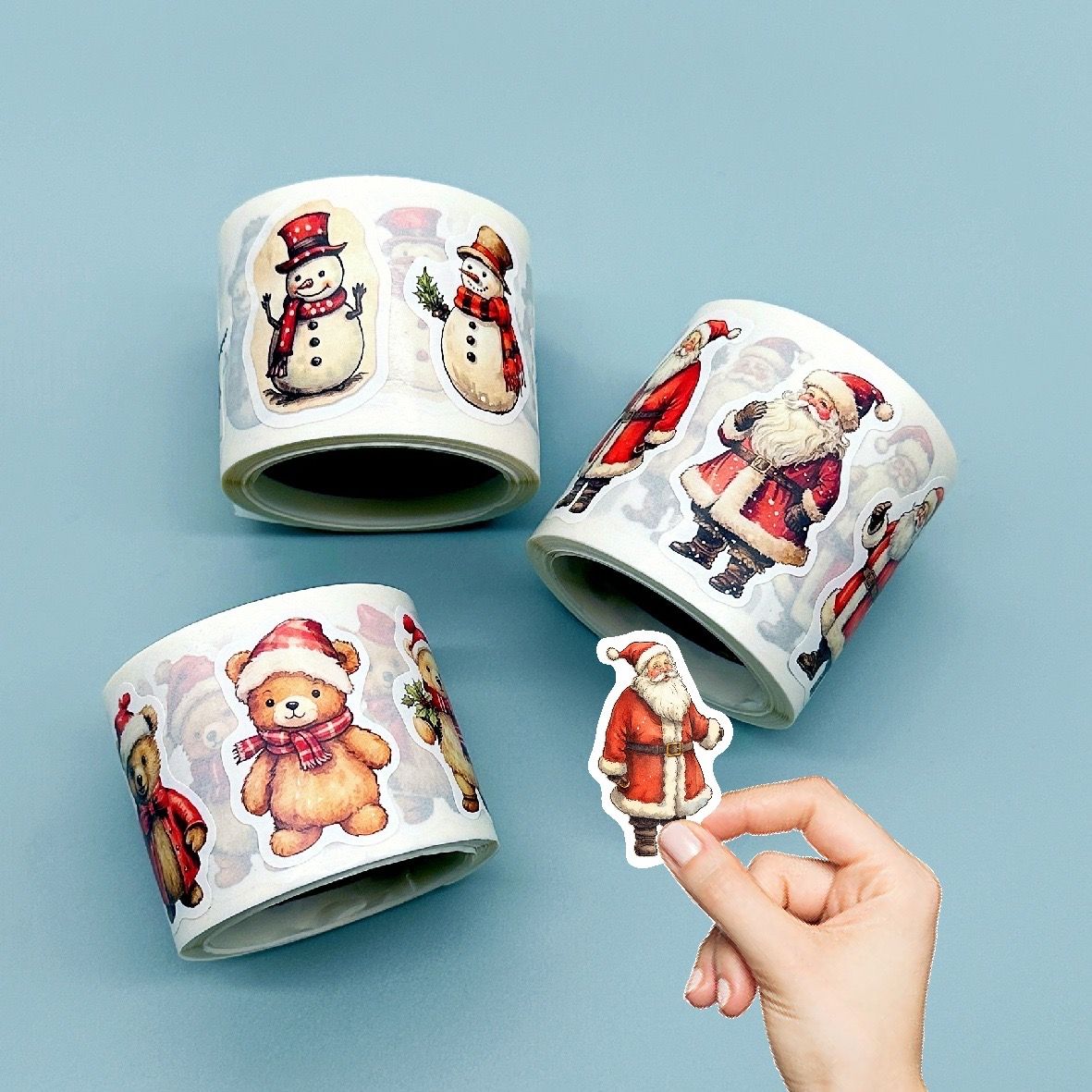  Cuộn 250 Stickers Xmas 