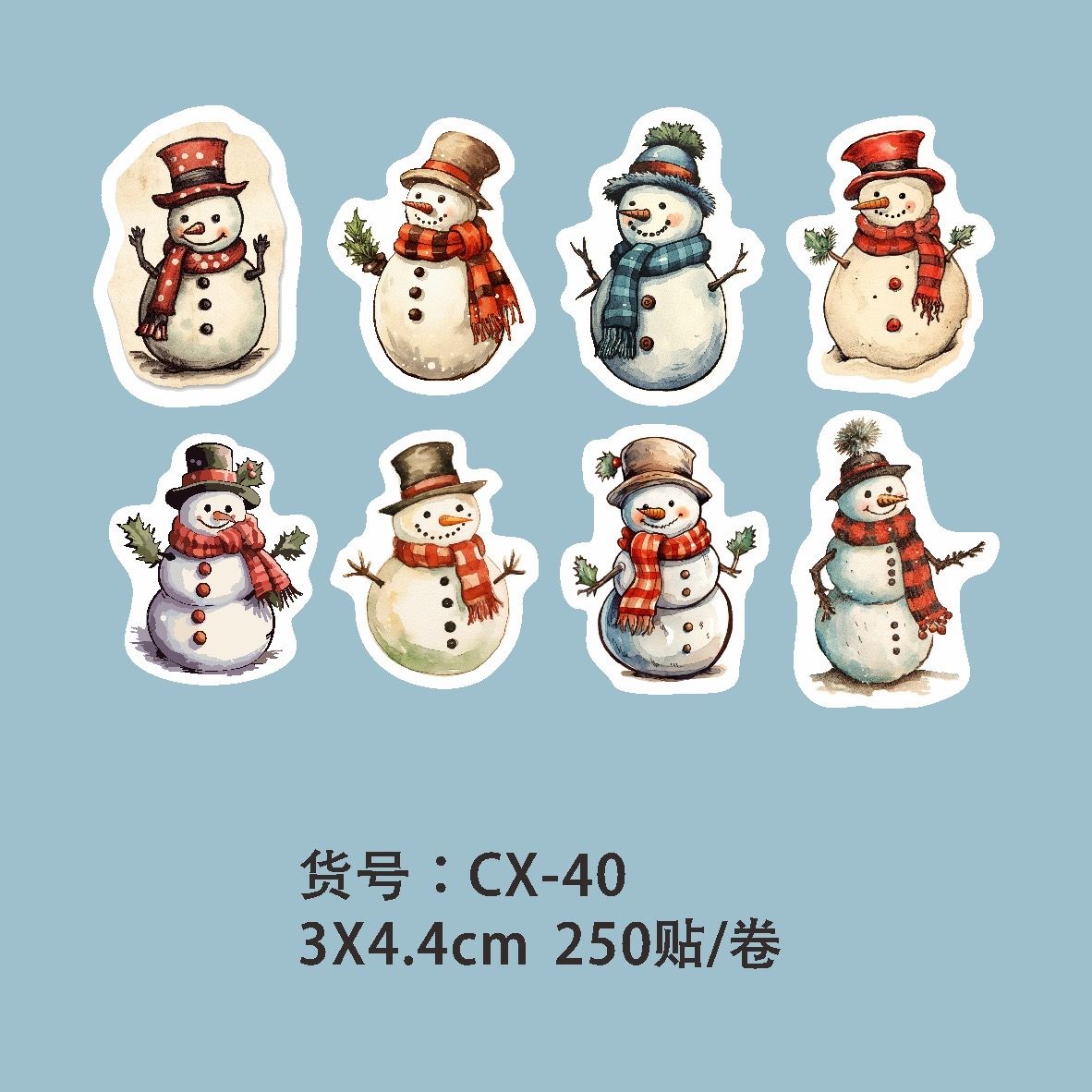  Cuộn 250 Stickers Xmas 