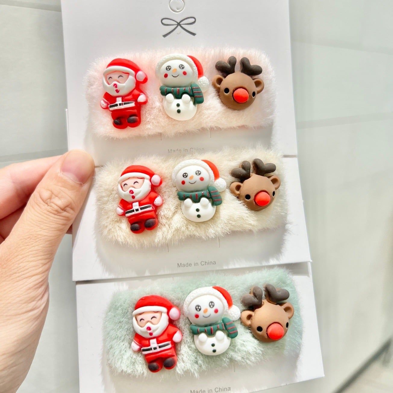  Kẹp Xmas Lông Gắn Charm 