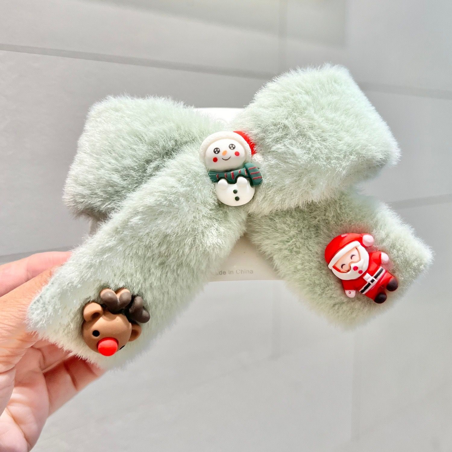  Kẹp Xmas Lông Gắn Charm 