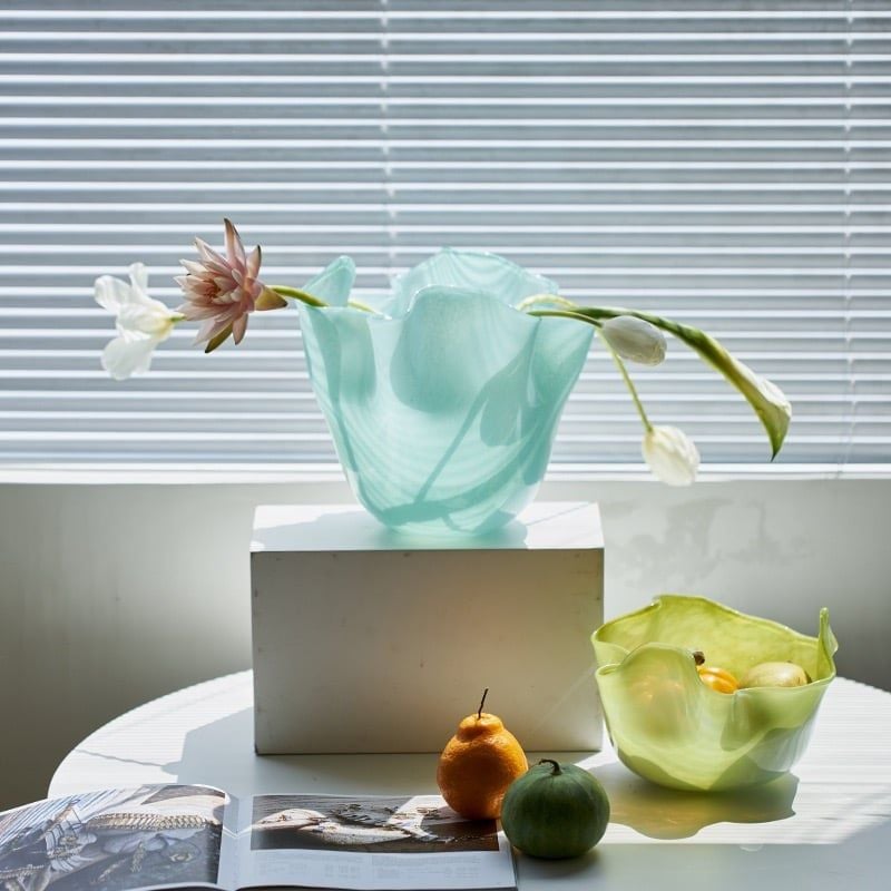  Bình Hoa Bắc Âu Xếp Ly Lượn Sóng 