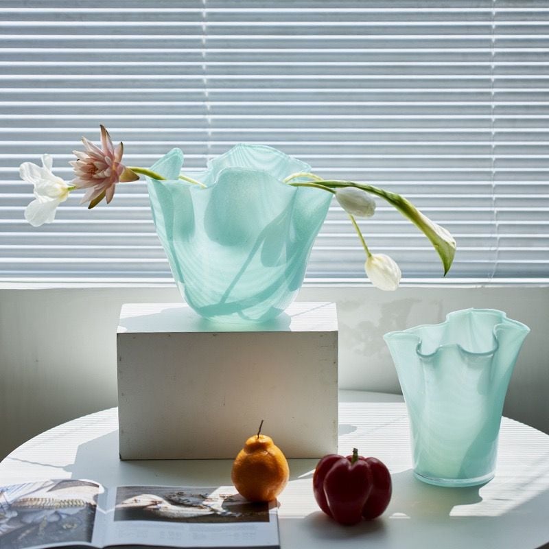  Bình Hoa Bắc Âu Xếp Ly Lượn Sóng 